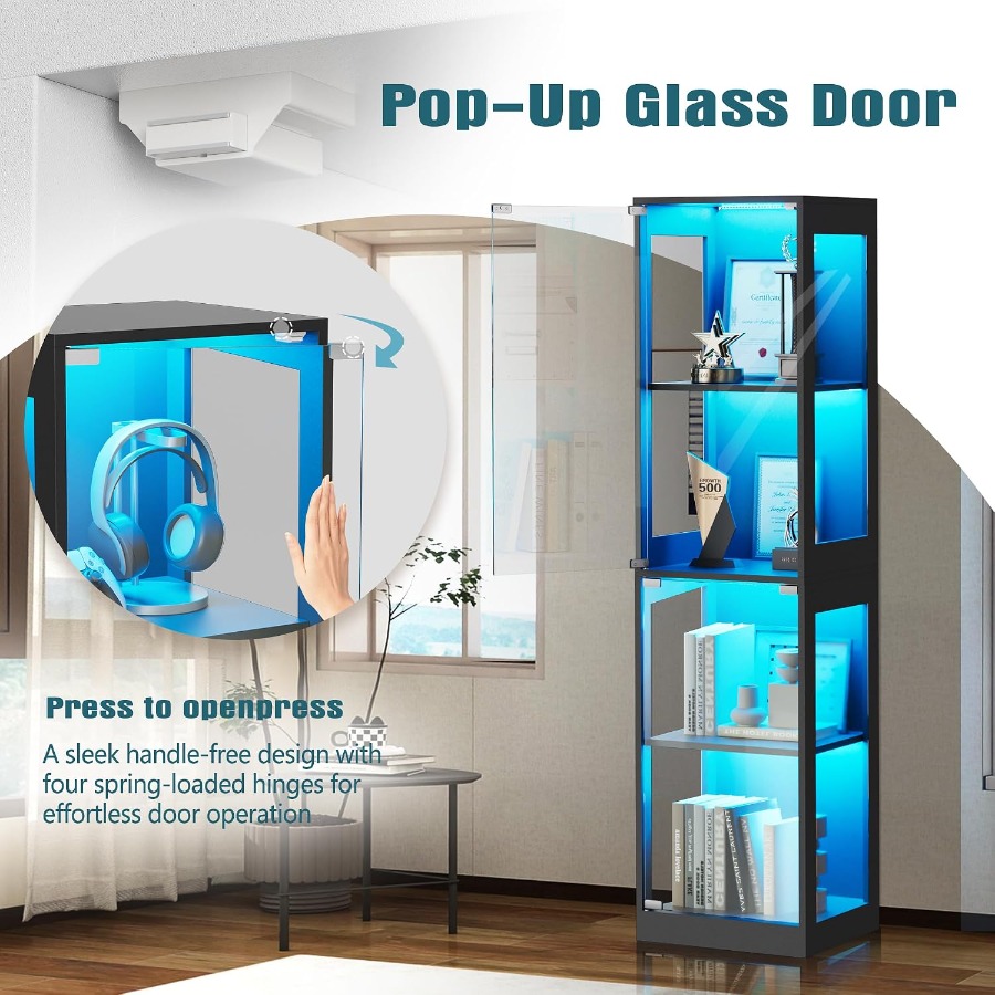 Display Cabinet with Glass Doo - đánh giá và giá Glass Cabinet Display