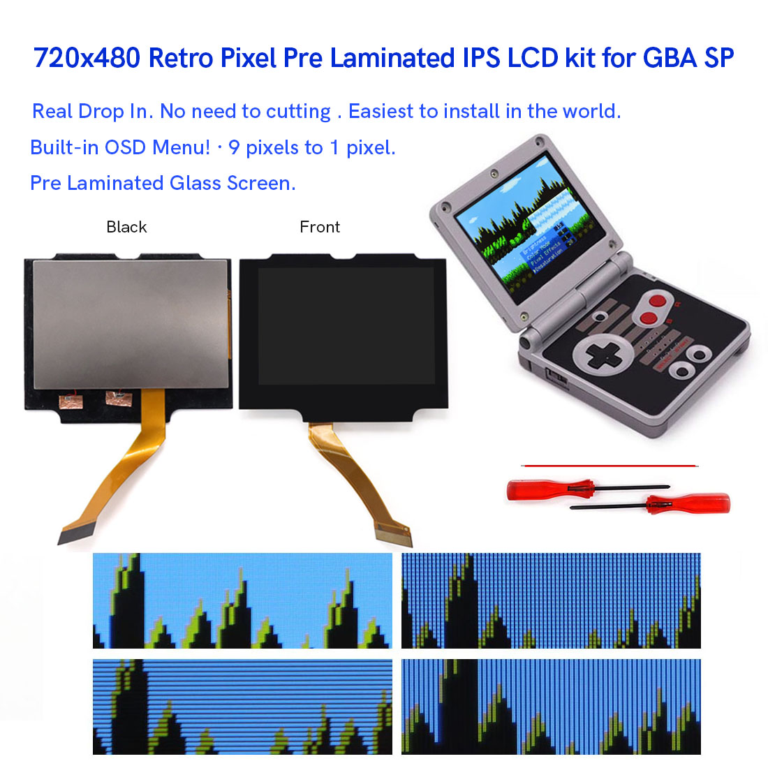 HD 3.0 inch For GBA SP V5  Lam - đánh giá và giá Lcd Screen Arcade