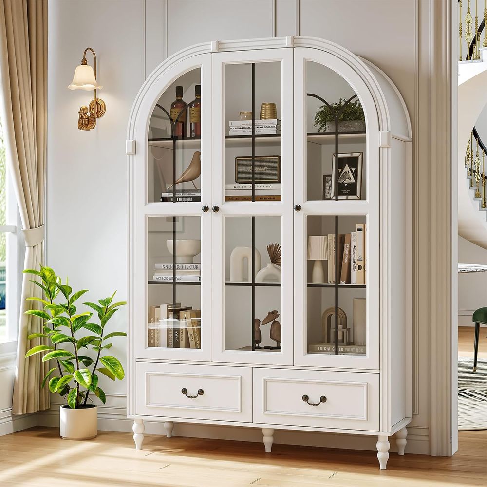 70.8'' Tall Arched Kitchen Pan - đánh giá và giá Glass Cabinet Display