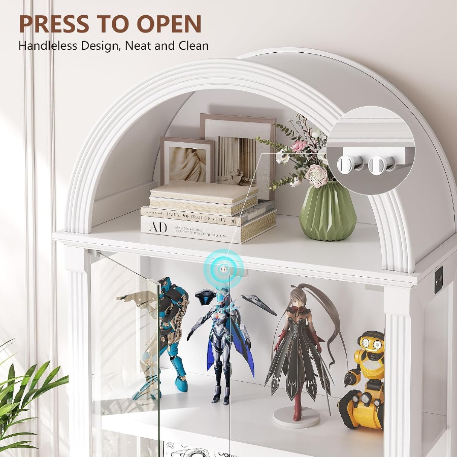 Arched Display Cabinet with Gl - đánh giá và giá Glass Cabinet Display