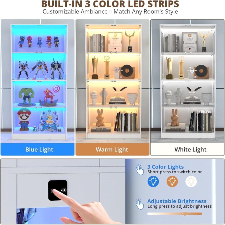65'' Display Cabinet with Glas - đánh giá và giá Glass Cabinet Display