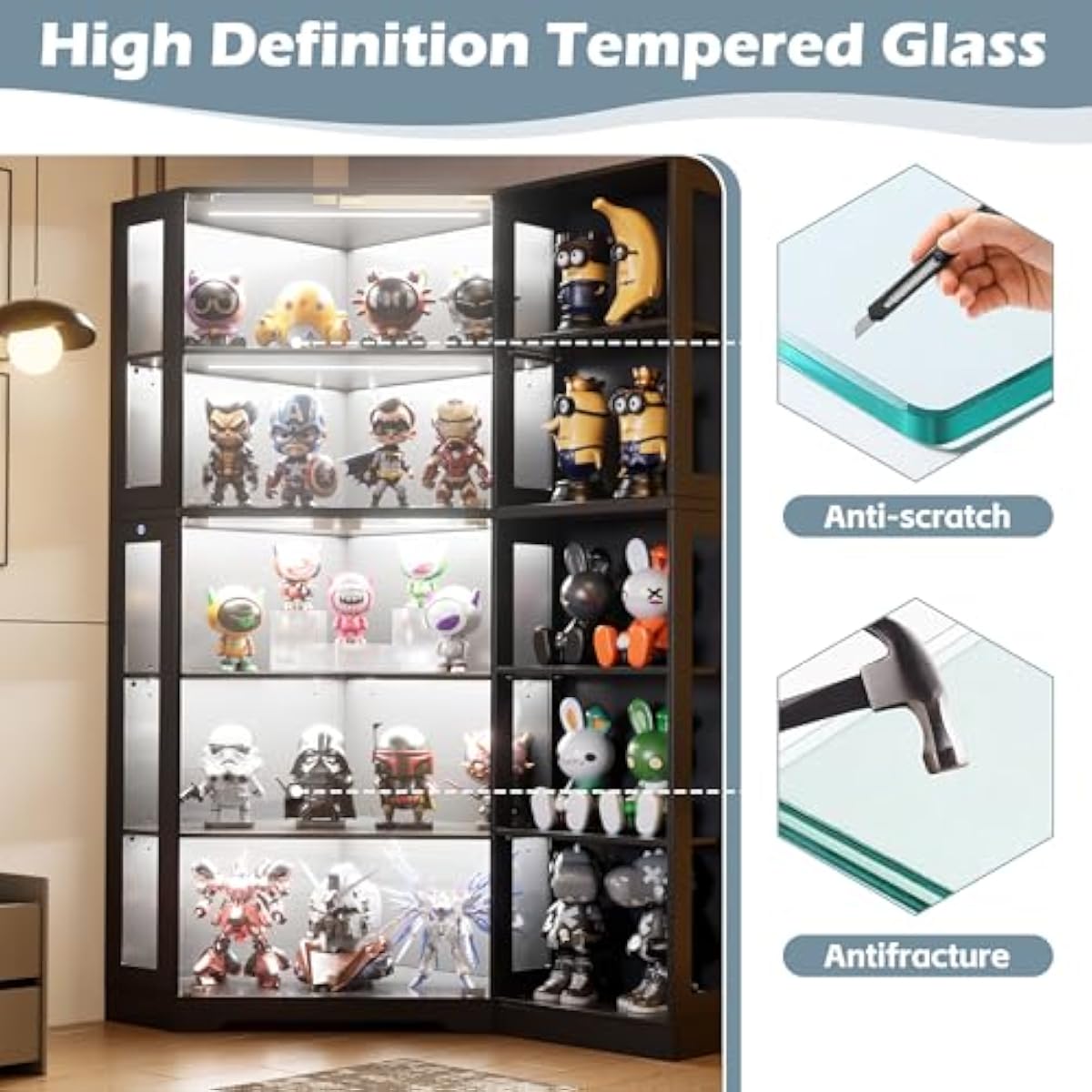 Display Cabinet with Tempered  - đánh giá và giá Glass Cabinet Display
