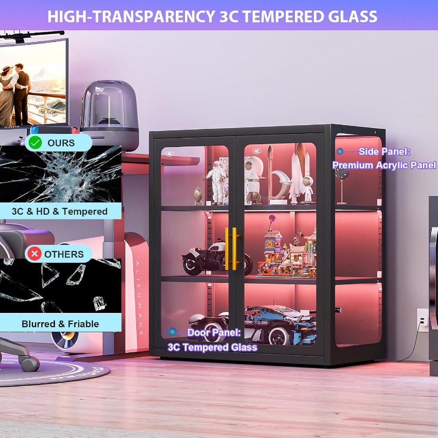 Display Cabinet with Glass Doo - đánh giá và giá Glass Cabinet Display