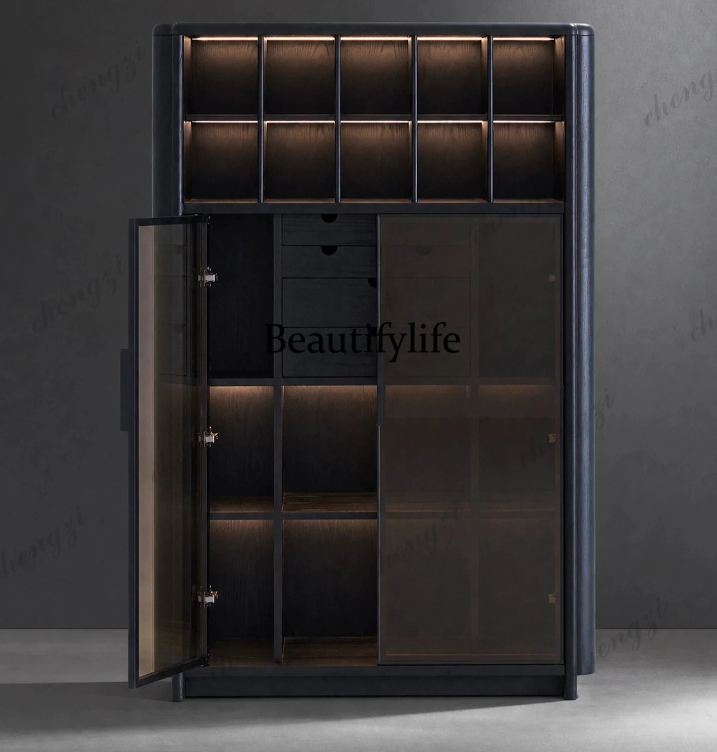 a55 Italian minimalist solid w - đánh giá và giá Glass Cabinet Display